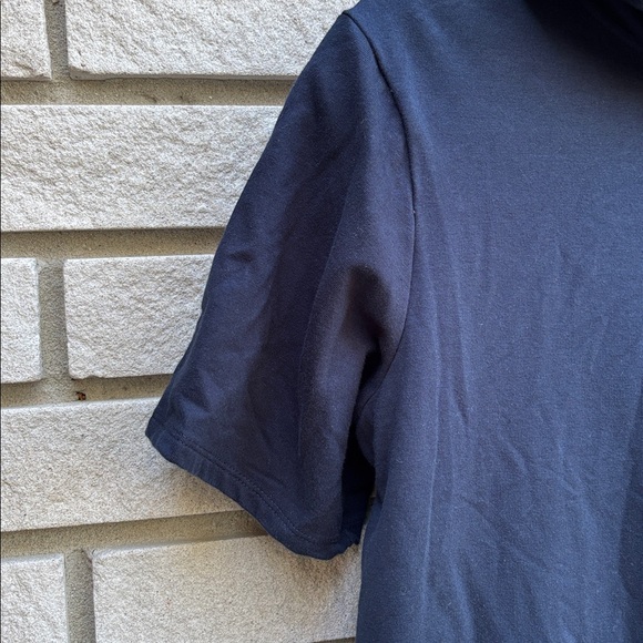 Simons Twik Organic Cotton Short Sleeve Sweatshirt Dress Navy Blue Sz M - Picture 3 of 7